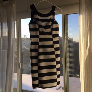 Navy blue & white striped dress